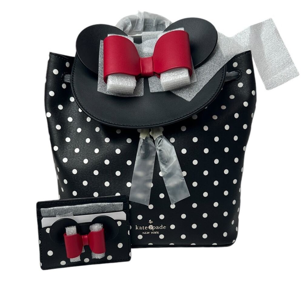 Kate Spade Disney Minnie Mouse Backpack and matching card holder Card